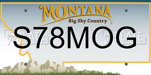 S78MOG Montana License Plate