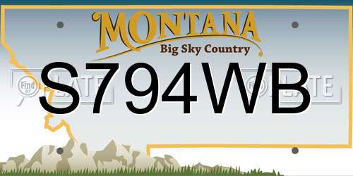 S794WB Montana License Plate