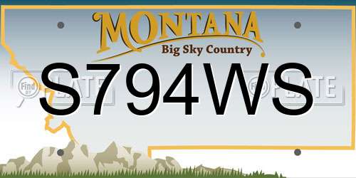 S794WS Montana License Plate