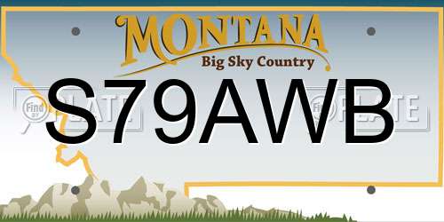 S79AWB Montana License Plate