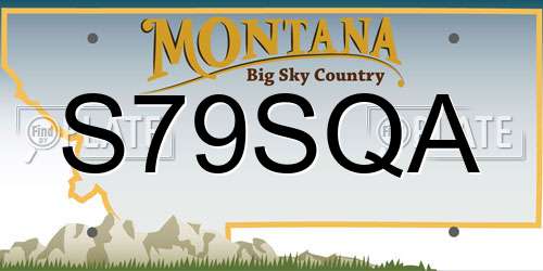S79SQA Montana License Plate
