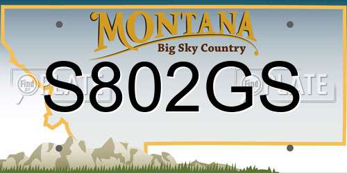 S802GS Montana License Plate