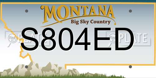 S804ED Montana License Plate