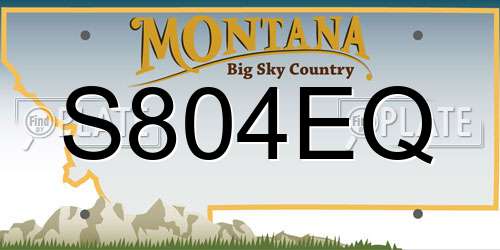 S804EQ Montana License Plate
