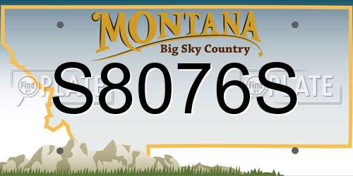 S8076S Montana License Plate