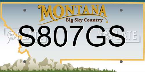 S807GS Montana License Plate