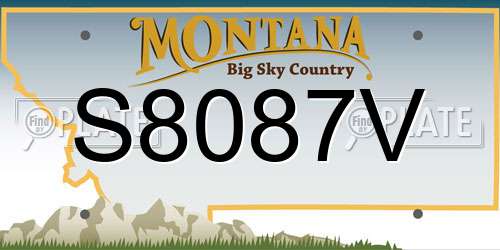 S8087V Montana License Plate