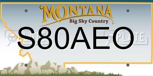 S80AEO Montana License Plate