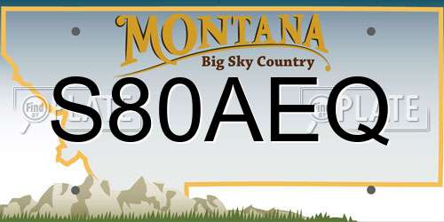 S80AEQ Montana License Plate