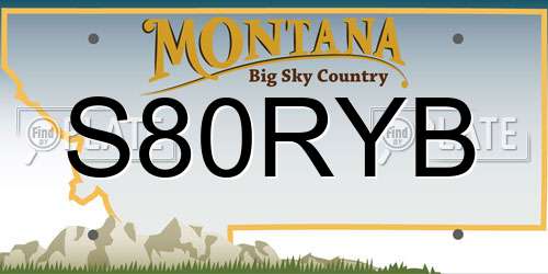 S80RYB Montana License Plate