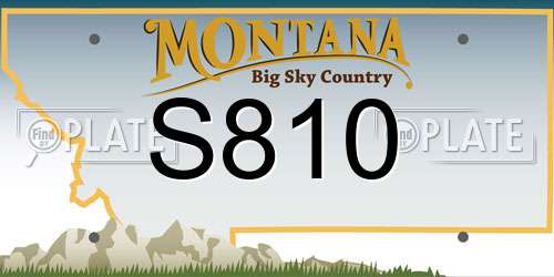 S810 Montana License Plate