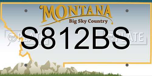 S812BS Montana License Plate