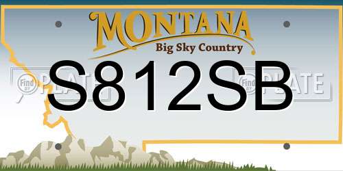 S812SB Montana License Plate