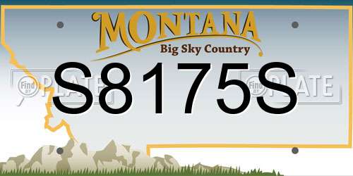 S8175S Montana License Plate