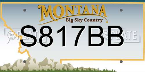 S817BB Montana License Plate