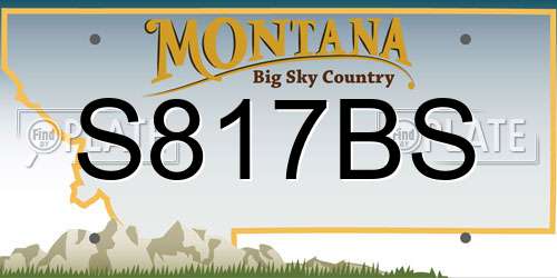 S817BS Montana License Plate