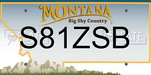 S81ZSB Montana License Plate
