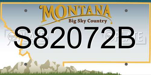 S82072B Montana License Plate