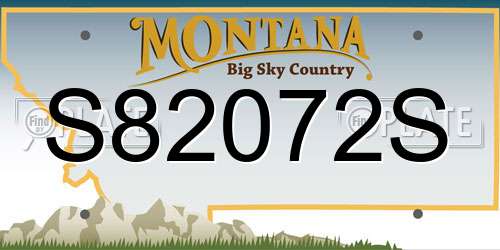 S82072S Montana License Plate