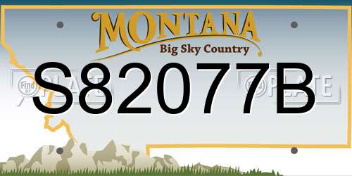 S82077B Montana License Plate