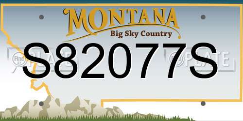S82077S Montana License Plate