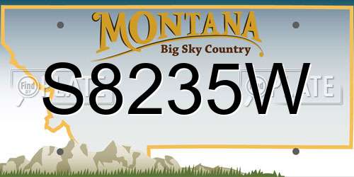 S8235W Montana License Plate