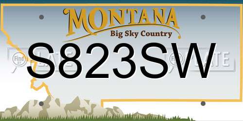S823SW Montana License Plate