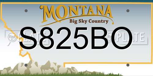 S825BO Montana License Plate