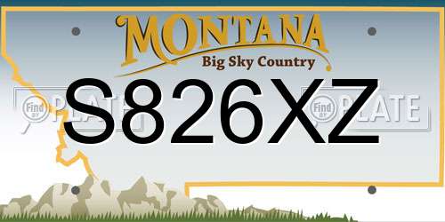 S826XZ Montana License Plate