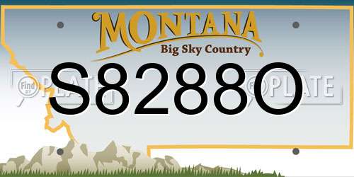 S8288O Montana License Plate