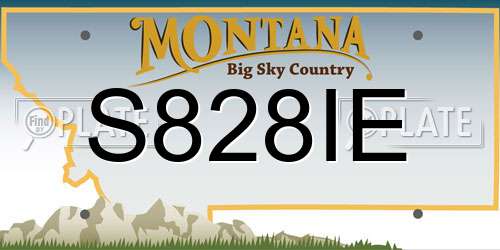 S828IE Montana License Plate