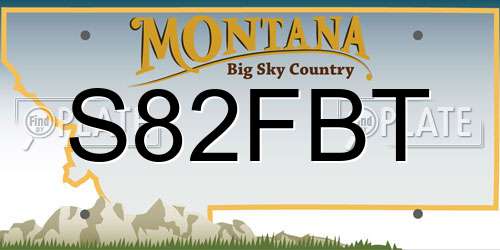 S82FBT Montana License Plate