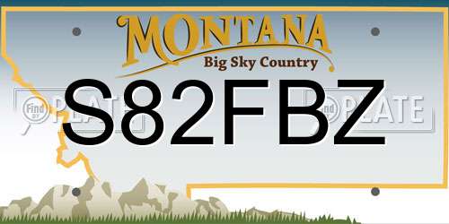 S82FBZ Montana License Plate