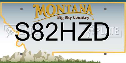 S82HZD Montana License Plate