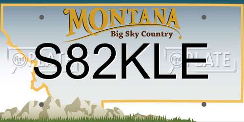 S82KLE Montana License Plate