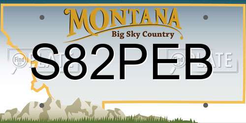 S82PEB Montana License Plate