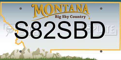 S82SBD Montana License Plate