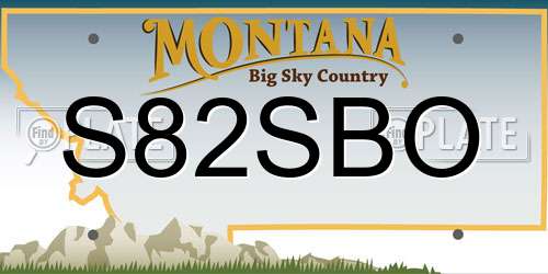 S82SBO Montana License Plate