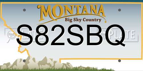 S82SBQ Montana License Plate
