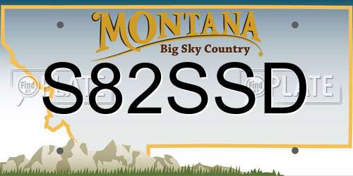 S82SSD Montana License Plate