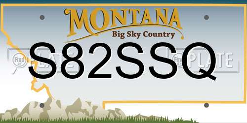 S82SSQ Montana License Plate