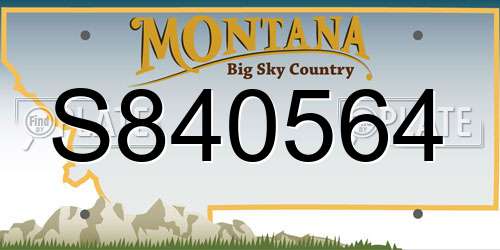 S840564 Montana License Plate