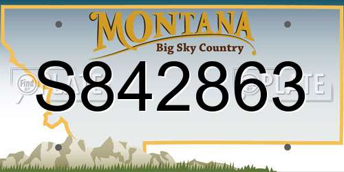S842863 Montana License Plate