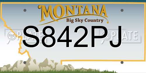 S842PJ Montana License Plate