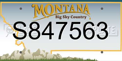 S847563 Montana License Plate