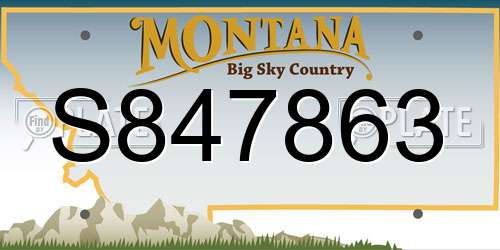 S847863 Montana License Plate