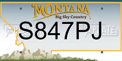 S847PJ Montana License Plate
