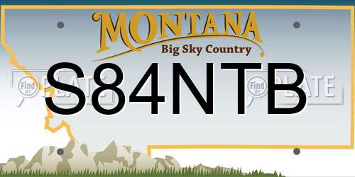 S84NTB Montana License Plate