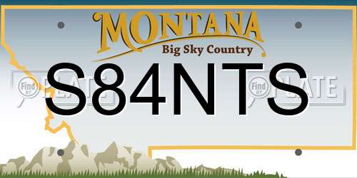 S84NTS Montana License Plate