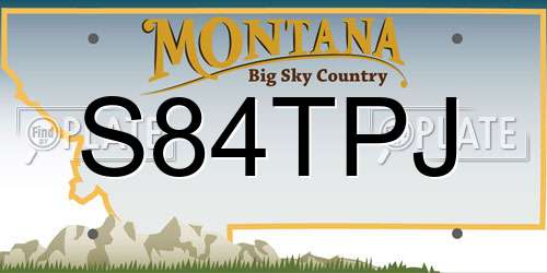S84TPJ Montana License Plate